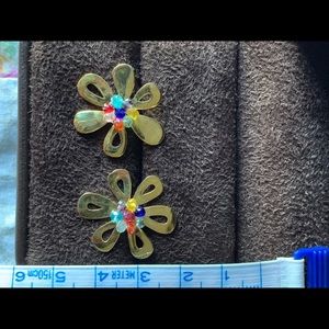 Golden flower earrings